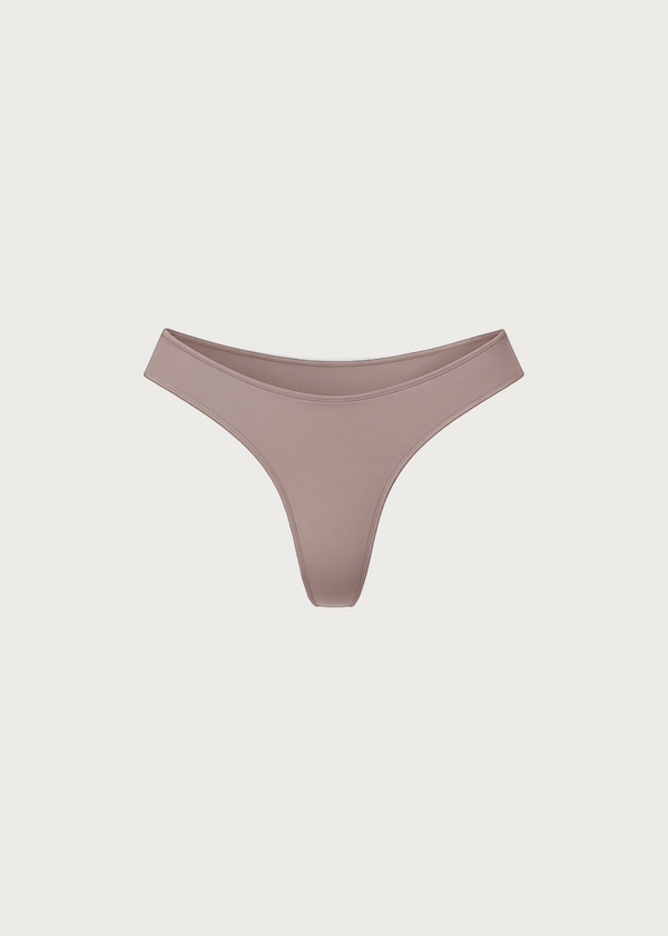 Mid Rise Thong in Clay